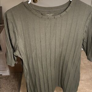 Nine West Forest Green Textured Blouse
